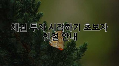 채권 투자 시작하기: 초보자 친절 안내